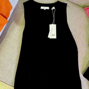 Medium linen black Vince tank NWT